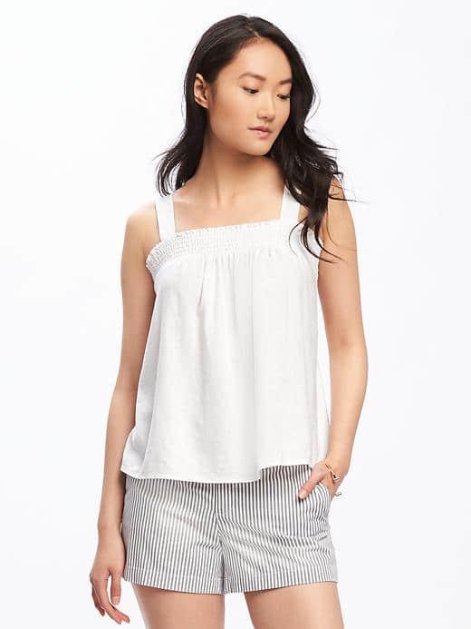 Old Navy Smocked Swing Tank For Women - Calla Lillies