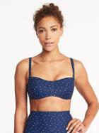 Old Navy Womens Bandeau Underwire Swim Top For Women Navy Dots Size Xl