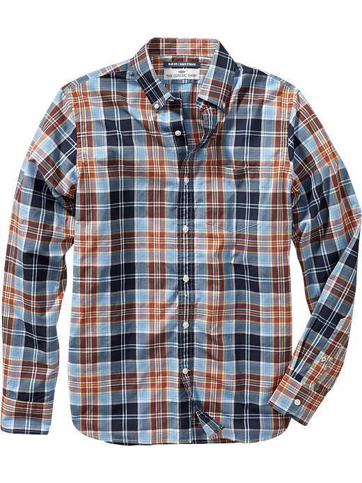 Old Navy Mens Everyday Classic Slim Fit Shirts - Blue/orange