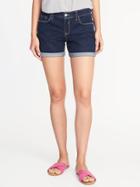 Old Navy Womens Slim Denim Midi Shorts For Women (5) Rinse Size 8