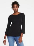 Old Navy Womens Slim-fit Bell-sleeve Top For Women Black Size Xs