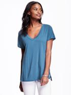 Old Navy Relaxed V Neck Tee For Women - Ancient Mariner