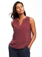 Old Navy Relaxed Tie Front Tank For Women - Dark Red