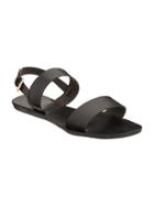 Old Navy Faux Leather Double Strap Sandals For Women - Black