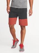 Old Navy Mens Go-dry Color-block Stretch Shorts For Men (9) Dark Charcoal Gray Size Xxxl