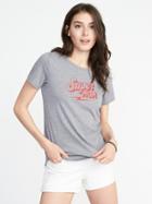 Old Navy Womens Everywear Graphic Crew-neck Tee For Women Super Mom Size Xs
