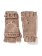 Old Navy Honeycomb Knit Convertible Gloves For Women - Clay