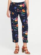 Old Navy Womens Mid-rise Double-weave Pants For Women Navy Floral Size 0