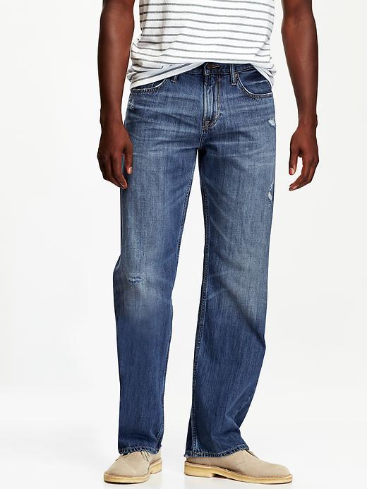 Old Navy Mens Premium Loose Fit Jeans Size 32w 36l Tall - Light Wash