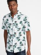 Old Navy Mens Slim-fit Printed Built-in Flex Everyday Shirt For Men Christmas In Paradise Size Xs