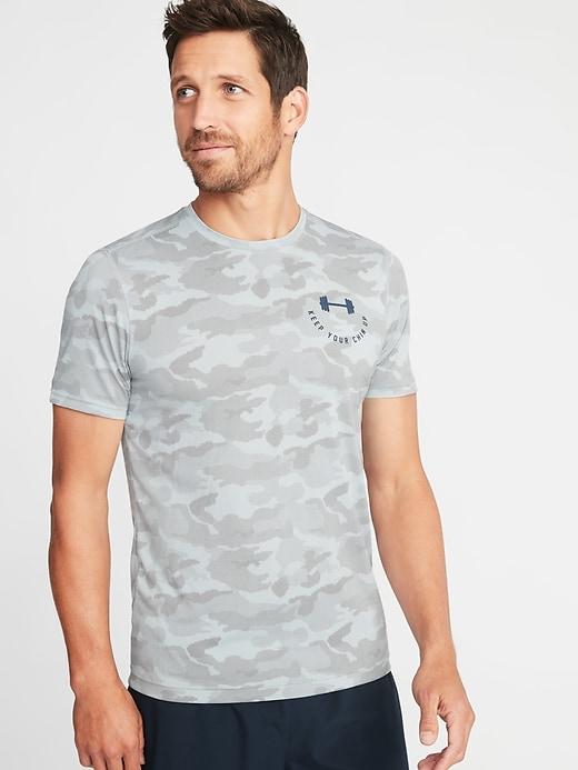 Old Navy Mens Go-dry Eco Camo-print Performance Tee For Men Gray Camo Size S