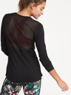 Old Navy Womens Relaxed Mesh-back Top For Women Black Size M