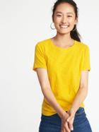 Old Navy Womens Everywear Slub-knit Tee For Women Squash Size L