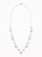 Old Navy Womens Hammered-coin Station Necklace For Women Cream Size One Size