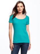 Old Navy Classic Semi Fitted Tee For Women - Teal We Meet