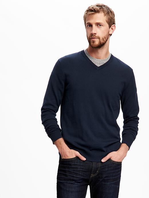 Old Navy V Neck Sweater For Men - Navy Blue