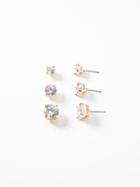 Old Navy Womens Cubic-zirconia Stud Earring 3-pack For Women Gold Size One Size