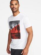 Old Navy Mens Go-dry Graphic Crew-neck Tee For Men Sunrise Hoops Size Xs