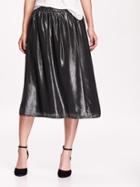 Old Navy Metallic Midi Skirt Size L - Midnight Oil
