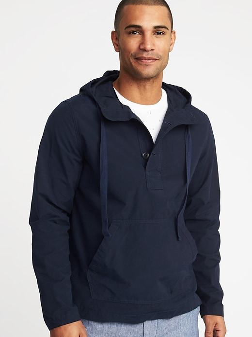 Old Navy Mens Water-resistant Pullover Utility Jacket For Men Organic Beach Size Xl