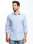 Old Navy Slim Fit Stay White Stretch Shirt For Men - Color Me Blue