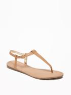 Old Navy T Strap Sandals For Women - Tan
