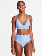 Old Navy Womens Textured Bralette Swim Top For Women Cooler Than Blue Size Xs
