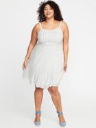 Plus-size Fit & Flare Striped Cami Dress