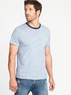Old Navy Mens Soft-washed Vintage Ringer Tee For Men Heather Light Blue Size M