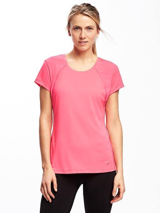 Old Navy Go Dry Cool Mesh Running Tee For Women - Absolute Pink Neon