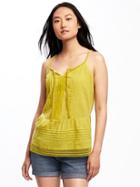 Old Navy Suspended Neck Lace Trim Swing Cami For Women - Out On A Lime