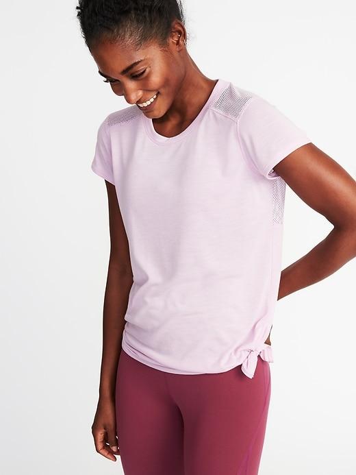 Old Navy Womens Relaxed Mesh-back Side-tie Tee For Women Get Mauvin'; Size L