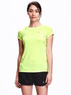 Old Navy Go Dry Mesh Yoke Tee For Women - Bright Lights Neo Poly