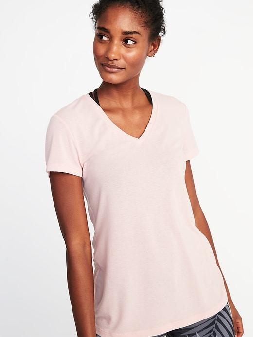 Old Navy Womens Ultra-light V-neck Performance Tee For Women Bella Donna Pink Size Xxl