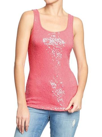 Old Navy Old Navy Womens Sequined Tanks - Floyd Pink