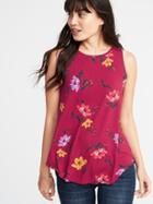 Old Navy Womens Luxe Floral Swing Tank For Women Red Floral Size Xs