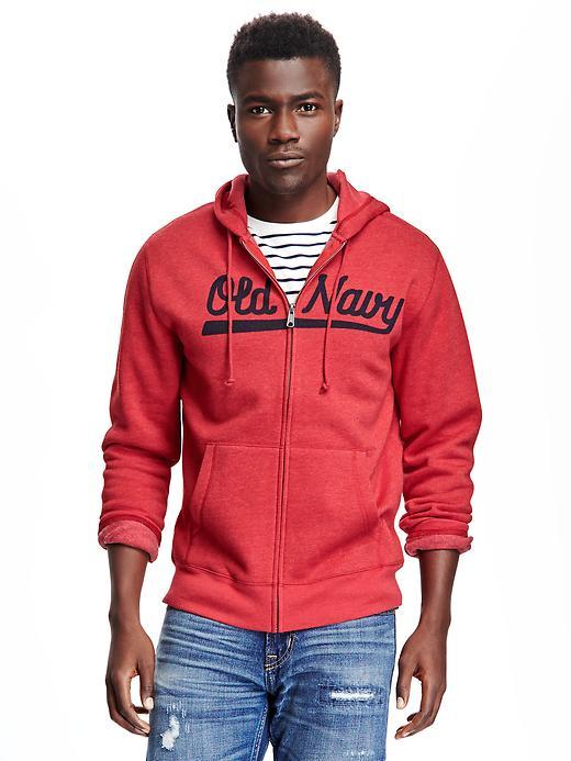 Old Navy Logo Graphic Zip Hoodie For Men - Saucy Red