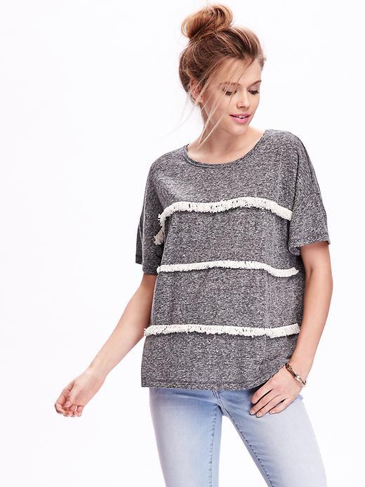 Old Navy Fringe Tee - Heather Grey