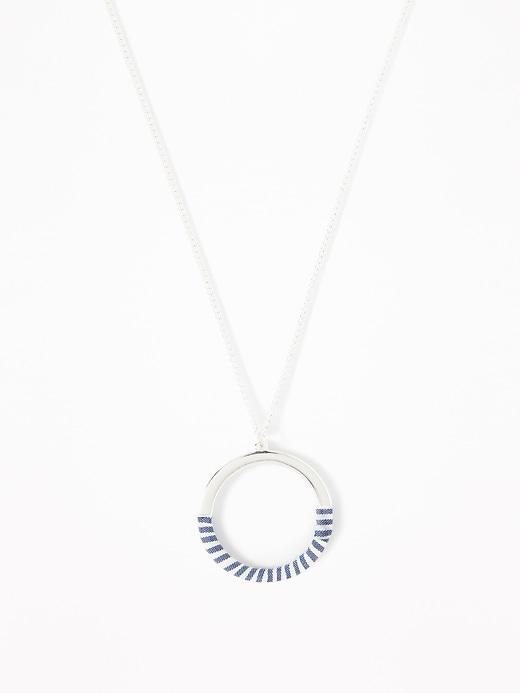 Wrapped Circle Pendant Necklace For Women