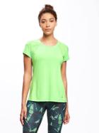Old Navy Go Dry Cool Mesh Running Tee For Women - Dart Frog Neon
