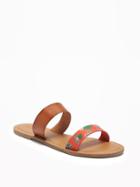 Old Navy Double Strap Sandals For Women - Red Floral
