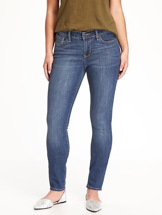 Old Navy Womens Mid-rise Curvy Skinny Jeans For Women Bright Night Size 0