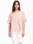 Old Navy Swing Pintuck Top For Women - Pinky Promise