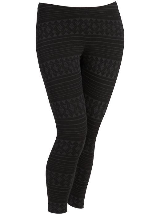 Old Navy Womens Plus Jersey Leggings Size 1x Plus - Black Geo