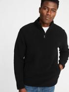 Old Navy Mens 1/4-zip Sherpa Pullover For Men Black Size S