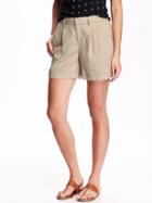 Old Navy Mid Rise Utility Shorts For Women - Sand