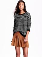 Old Navy Textured Graphic Crew Neck Sweater Size L - Black