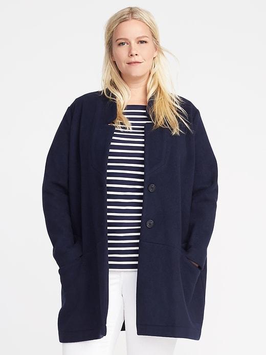 Old Navy Womens Plus-size Everyday Coat Lost At Sea Navy Size 1x