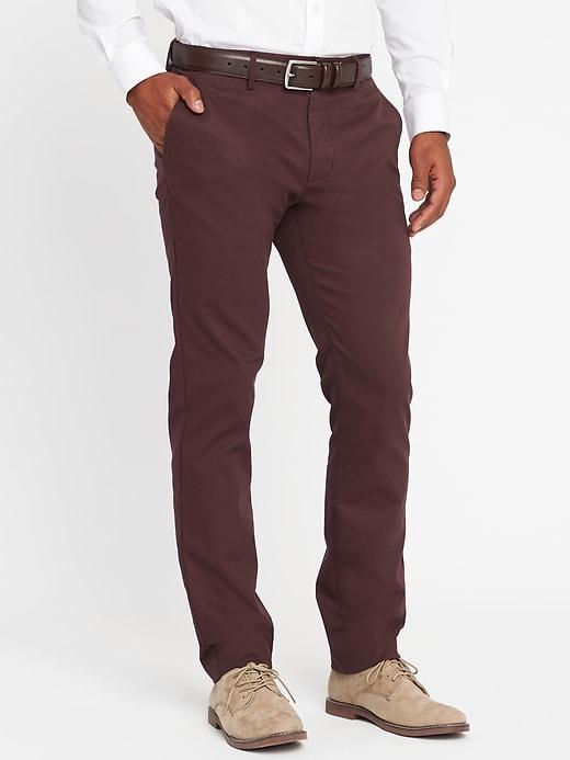 Old Navy Mens Slim Signature Built-in Flex Non-iron Pants For Men Rich Red Size 48w