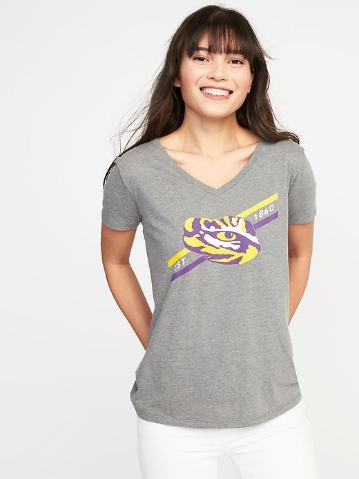 Old Navy Womens Ncaa Team V-neck Tee For Women Lsu Size S